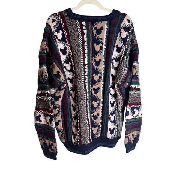 Vintage 90s Disney Mickey Mouse 3D knit sweater Coogi style XL Mens - Picture 3 of 10